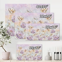 Designart Blossoming Flowers In Pastel Tones Canvas Wall Art
