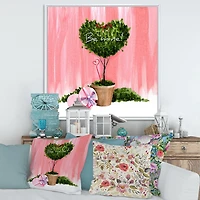 Designart Heart Shaped Valentine House Plant FLOAT FRAME WALL ART