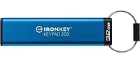 Kingston Ironkey Keypad 200 USB-A Clé USB cryptée 32 Go | Indépendant du système d'exploitation | FIPS 140-3 niveau 3 | XTS-AES 256 bits | Protection BadUSB et Brute Force | Option multi-broches | IKK