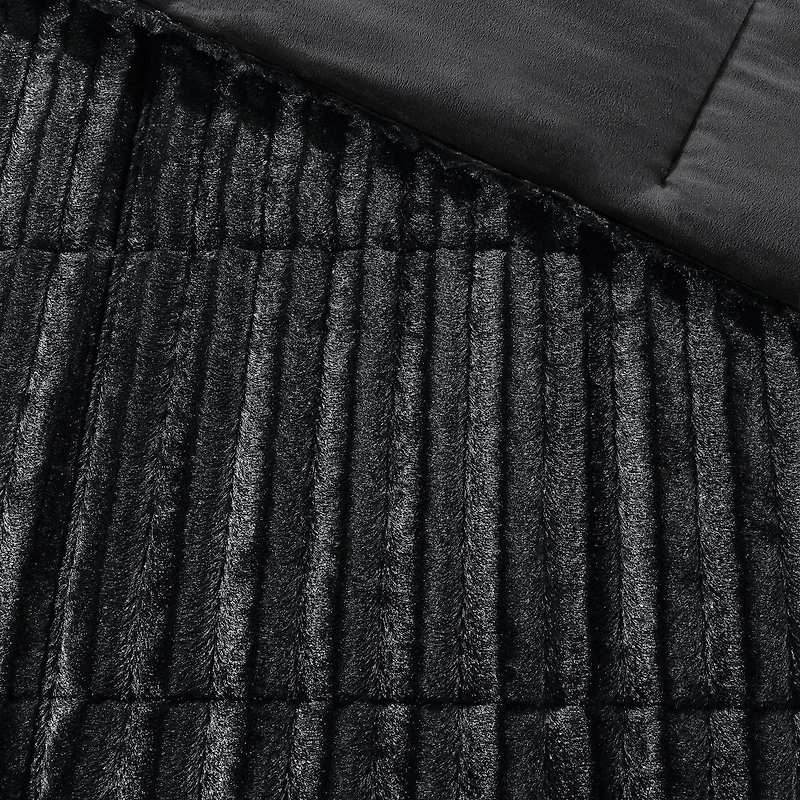 Home Essence York Faux Fur Comforter Set