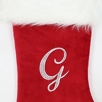 HOLIDAY TIME 19IN VELVET MONOGRAM STOCKING G