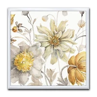 Designart Champs d'or Aquarelle Fleur V Art mural encadré