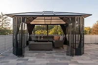 Sojag Savino 12 x 14 x 7 ft Grey Curtains for Savino Gazebo, Polyester, Outdoor Shades