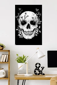 Episodic Drawing - Floral Skull Wall Poster, 22.375" x 34"
