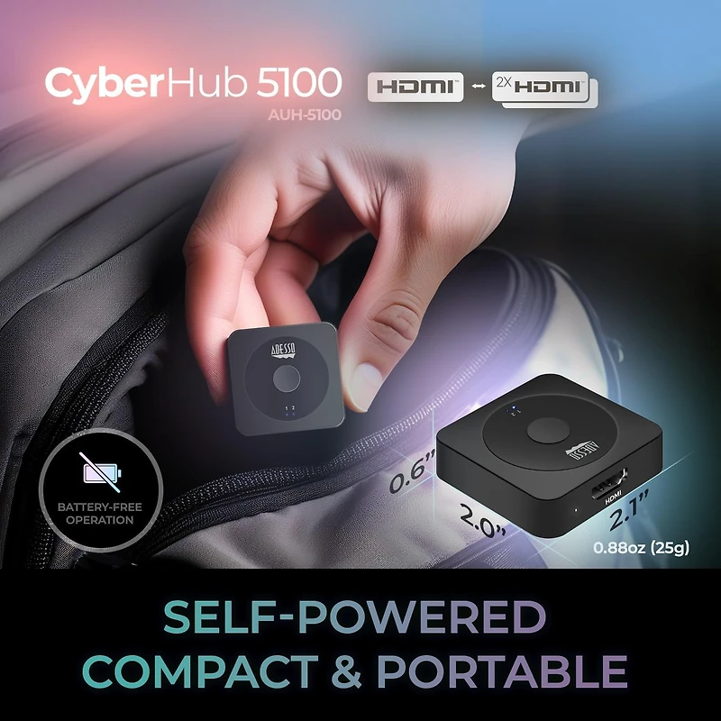 Adesso 2-Port HDMI Switch AUH-5100 – High-Speed Multi-Device Hub