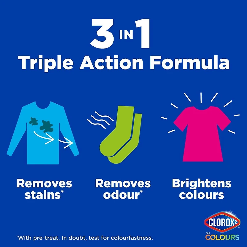 Clorox 2® for Colours, Stain Remover & Laundry Additive, 2.6L, Bleach Free, Colour Booster