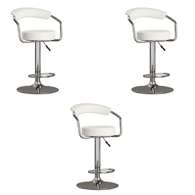 Tabouret réglable de la collection Heavenly avec base en acier inoxydable. ENSEMBLE DE 3