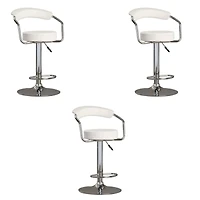 Tabouret réglable de la collection Heavenly avec base en acier inoxydable. ENSEMBLE DE 3