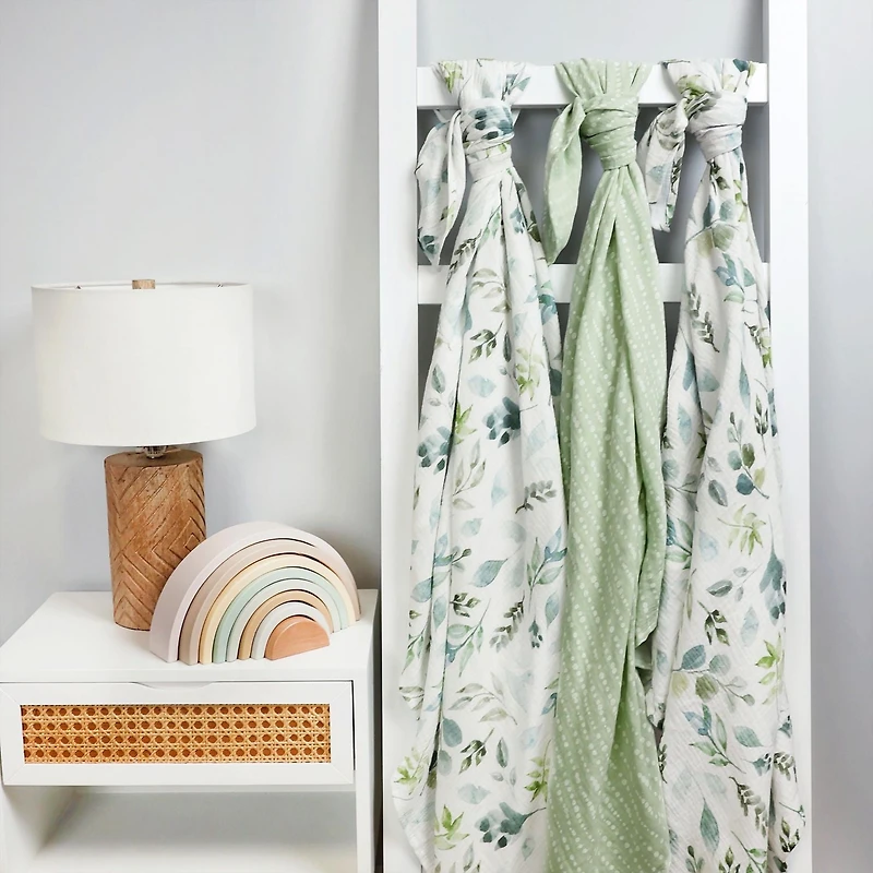 3-Pack Swaddles, Botanical