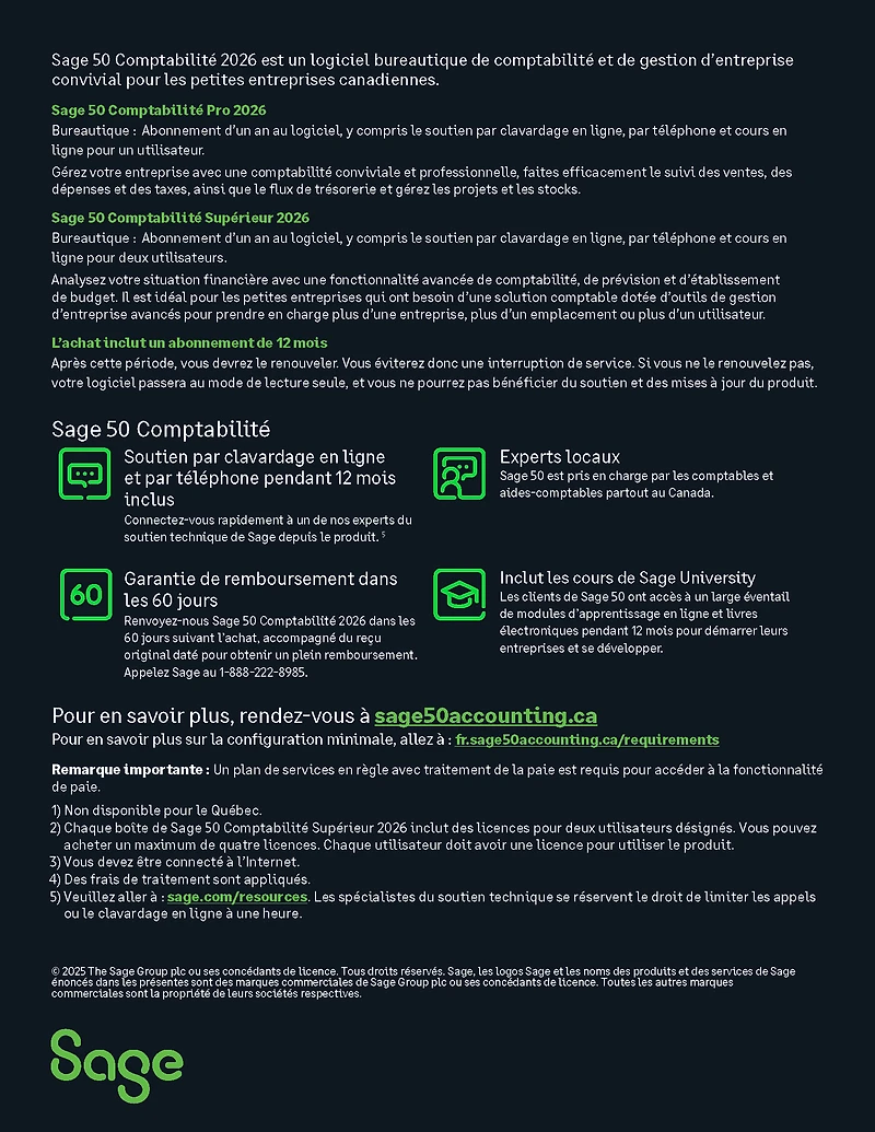 Sage 50 Premium Accounting 2026 - 1 Year Subscription [Digital Download]