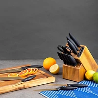 Thyme & Table 15-Piece Knife Block Set, Gold, Knife Set
