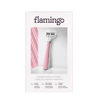 Flamingo Women's 5-blade Razor with Replacement Blade Cartridge – Desert Rose