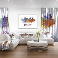 Design Art Charlotte Skyline Canvas Print