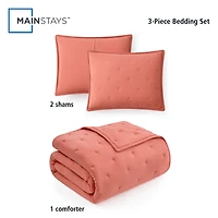 Mainstays 2-Piece Comforter Set, Terracotta Dream, Twin, Twin