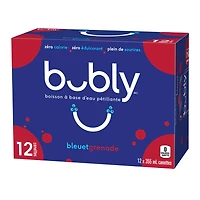 Bubly Blueberry Pomegranate Sparkling Water 12 x355 mL, Cans, 12 x355 mL