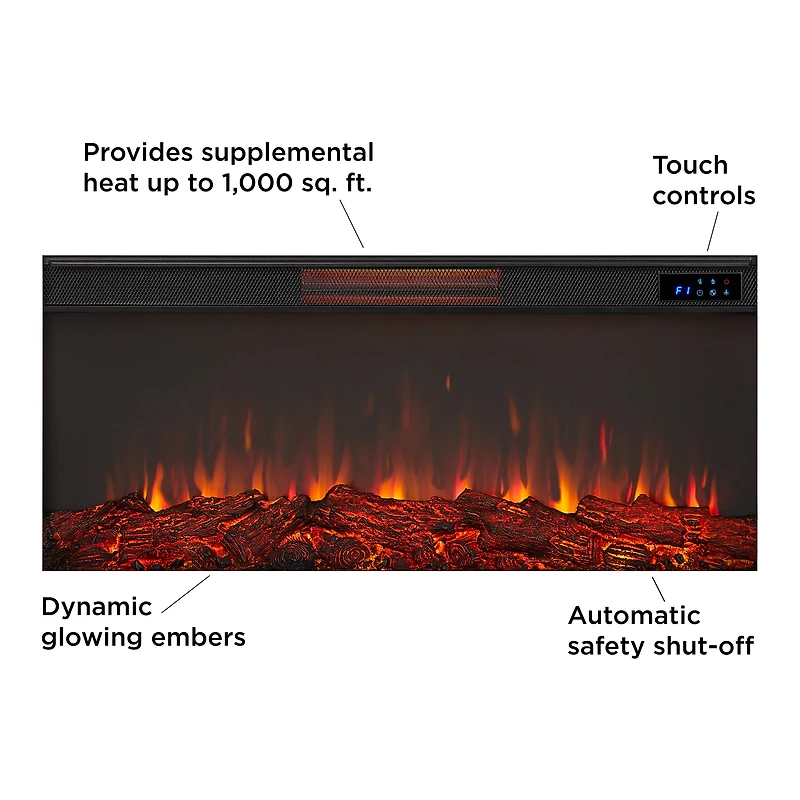 Real Flame Alcott 75-inch Landscape Electric Fireplace in Aged Barrel