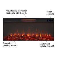 Real Flame Alcott 75-inch Landscape Electric Fireplace in Aged Barrel