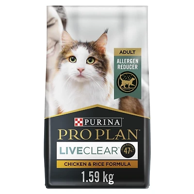 Purina Pro Plan Spécialisé LiveClear Formule au Poulet et au Riz, Nourriture Sèche pour Chats 3.5lbs