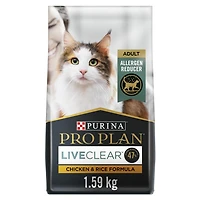 Purina Pro Plan Spécialisé LiveClear Formule au Poulet et au Riz, Nourriture Sèche pour Chats 3.5lbs