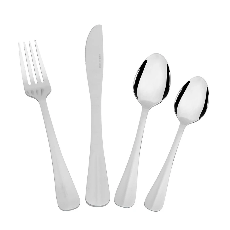 Mainstays McAllen 16-Piece Stainless Steel Flatware Set Silver, MS 16 Pc McAllen