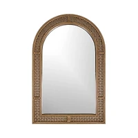 Rattan Natural Arched Mirror, 24x36"