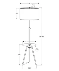 Monarch Specialties Lighting, Floor Lamp, 63"h, Black Metal, Ivory / Cream Shade, Contemporary