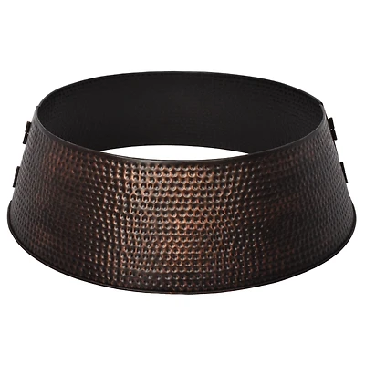 Holiday Time Metal Tree Collar Brushed Brown Finish, Christmas Decor, 27 inch, Holiday Time 27-inch Metal Tree Collar