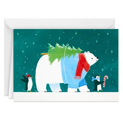 Hallmark Boxed Christmas Cards, Penguins and Polar Bear (Pack of 16 Cards with Envelopes)