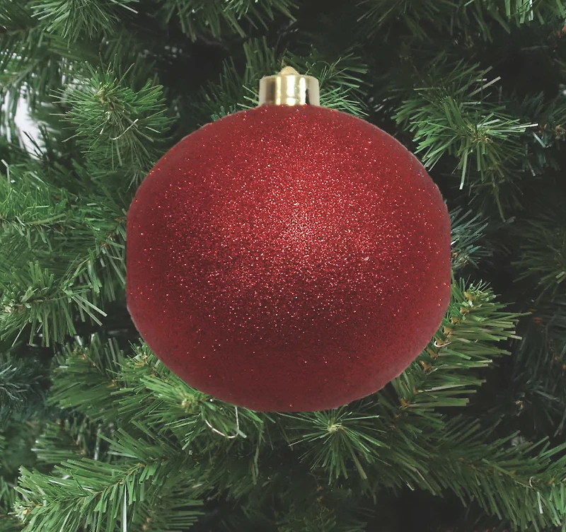 SHATTERPROOF ORNAMETN 130MM - GLITTER RED