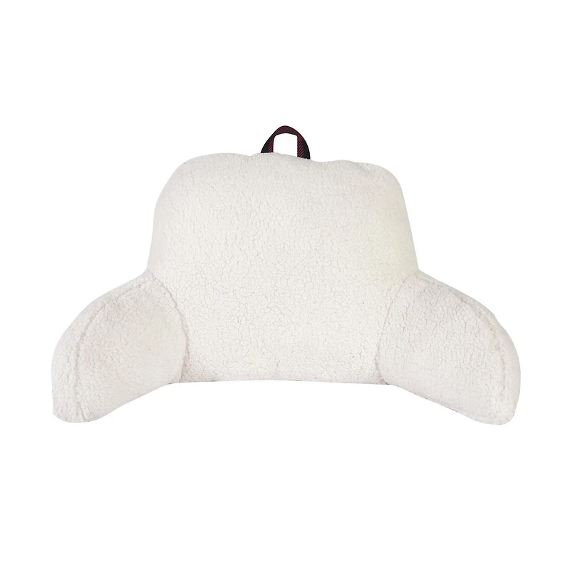 Canadiana Plaid/Faux Sherpa Reading Cushion