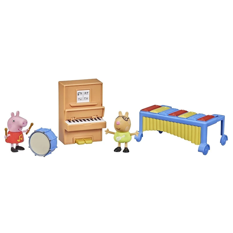 Peppa Pig Peppa's Adventures Peppa fait de la musique, jouet préscolaire avec 2 figurines et 3 accessoires, dès 3 ans