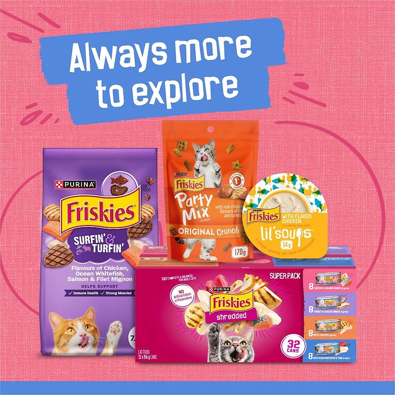 Friskies en Lanières Dîner de Poulet et Saumon Nourriture pour Chats 156g