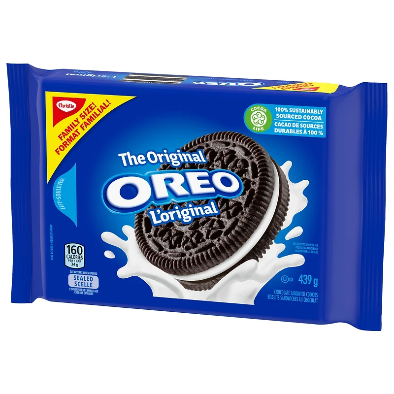 OREO Original Chocolate Sandwich Cookies, Family Size, 439 g