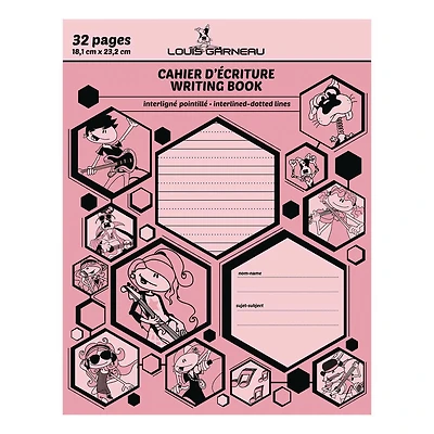Louis Garneau cahier interligné/point. Rose