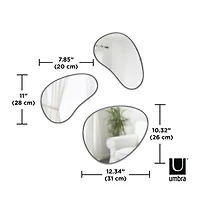 Umbra Miroirs Hubba Pebble, Lot de 3