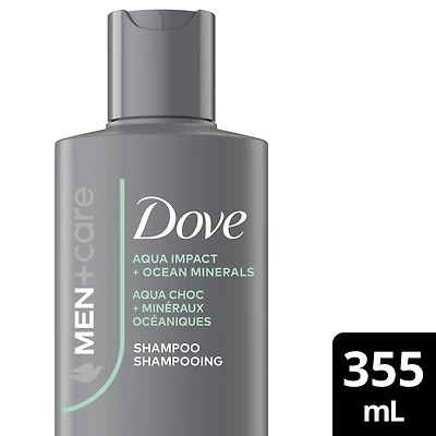 Dove Men+Care Aqua Impact Shampoo to Hydrate & Moisturize, with Ocean Minerals 355 ML