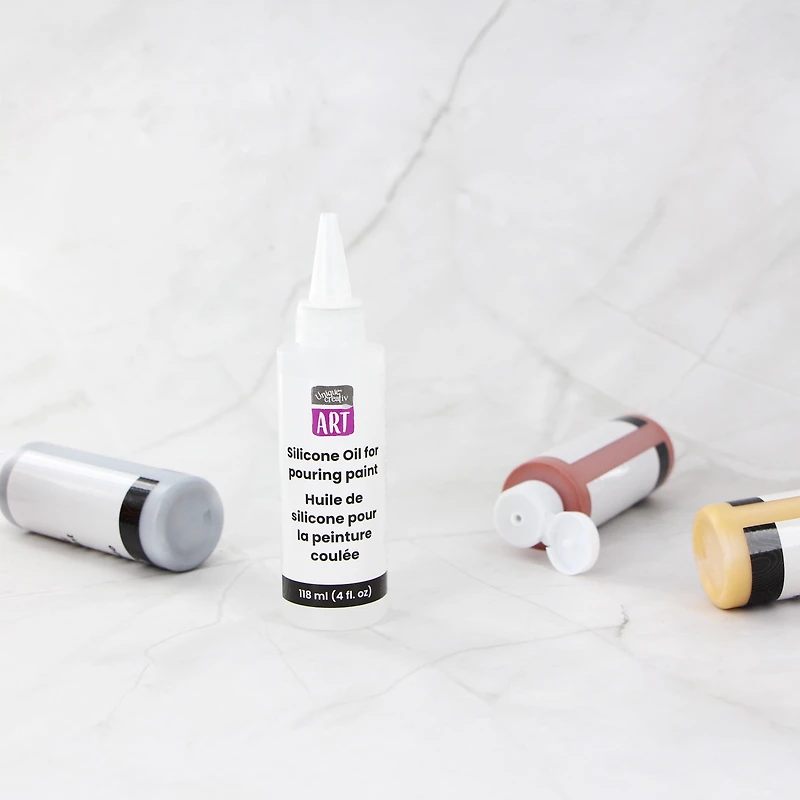 Huile de silicone UNIQUE CREATIV ART — 118 ml (4 oz liq.) Additif pour cellules Fluid‑Art