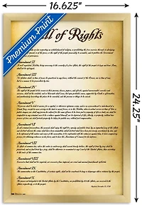 The United States of America - Bill of Rights Wall Poster, 22.375" x 34"