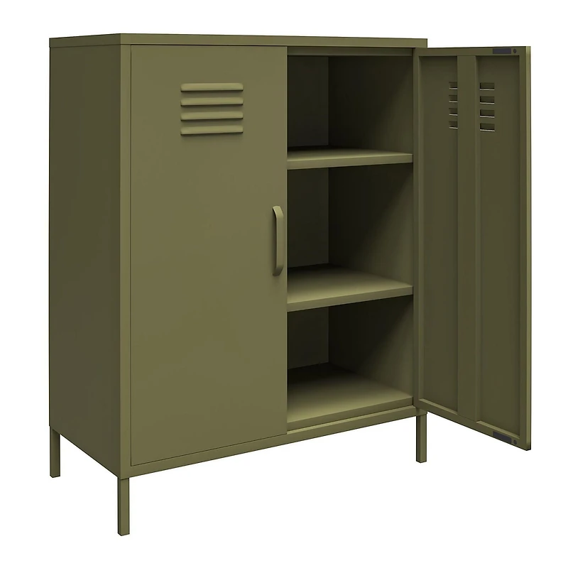 Ameriwood Home Bentley Metal Locker End Table, Olive Green