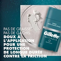 Bâton anti-friction pubien Gillette Intimate, réduit le frottement et l’irritation, facile à appliquer, testé sous contrôle dermatologique