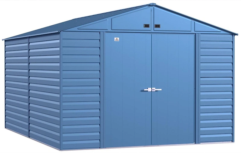 Arrow Select Steel Storage Shed, 10x14, Gris bleu