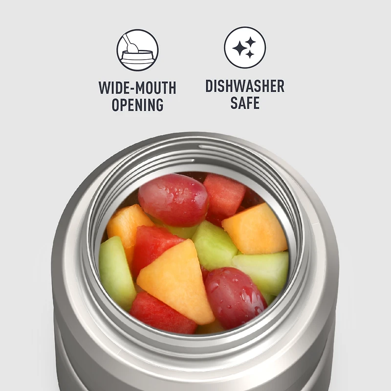 Thermos Stainless King Vacuum Insulated Food Jar with Spoon, 16oz, Matte Stainless, 750 mL Stainless Steel Food Jar