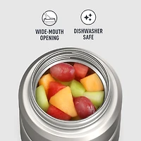 Thermos Stainless King Vacuum Insulated Food Jar with Spoon, 16oz, Matte Stainless, 750 mL Stainless Steel Food Jar