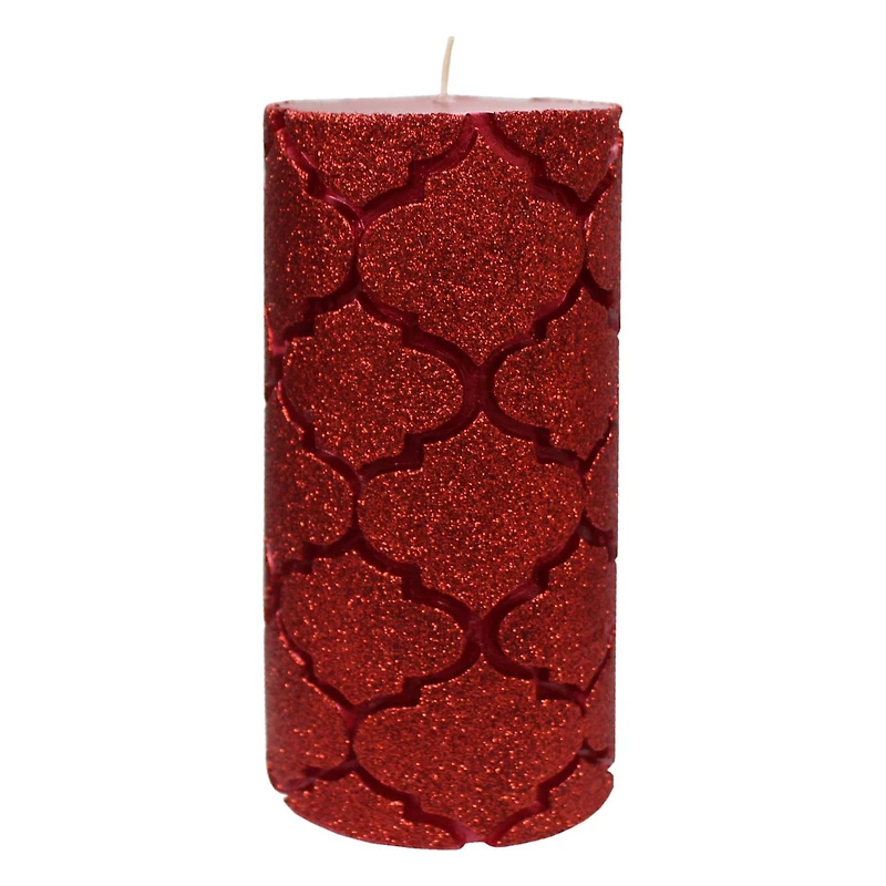 6" Glitter Pillar Candle