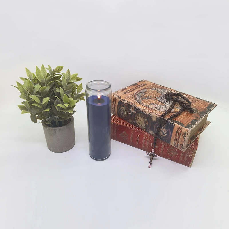 Bougie en pot non parfumée, bleu
