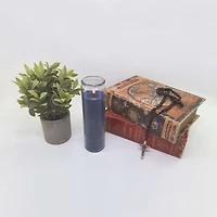Bougie en pot non parfumée, bleu