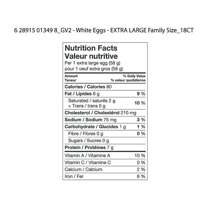 Great Value Extra Large 18 Eggs