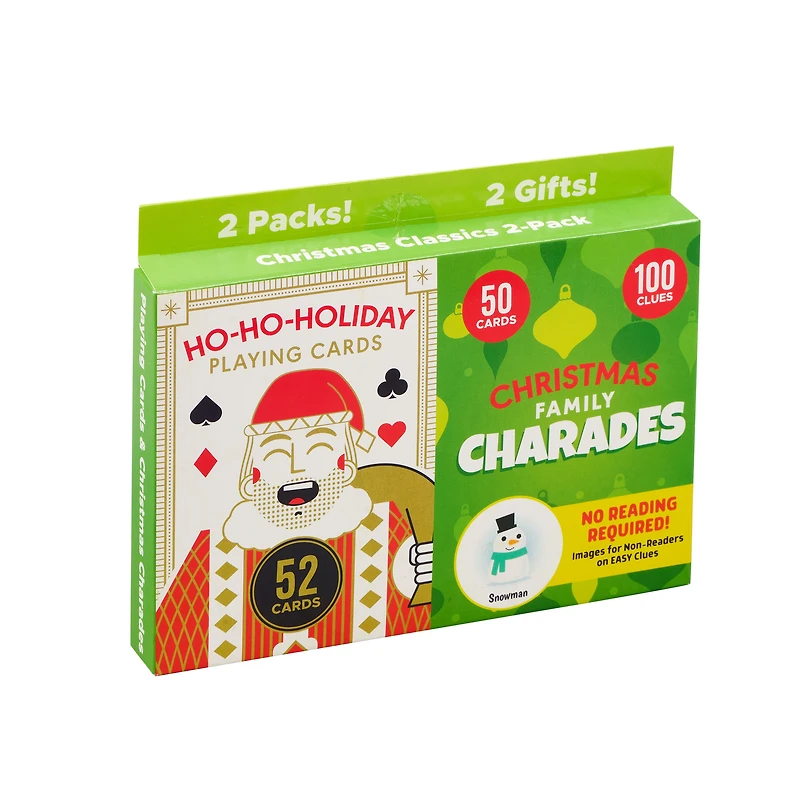 Jeu de cartes de vacances Chuckle & Roar HO HO et pack de jeux de charades de Noël en famille par Buffalo Games