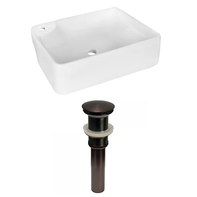 American Imaginations AI-31384 17,25 pouces W au-dessus du navire blanc de compteur pour le forage gauche de 1 trou