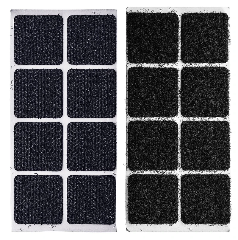 Hardware Essentials Hook and Loop 7/8" Black Easy Grip Square